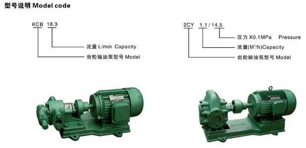 KCB型
、2CY型齿轮式输油泵型号